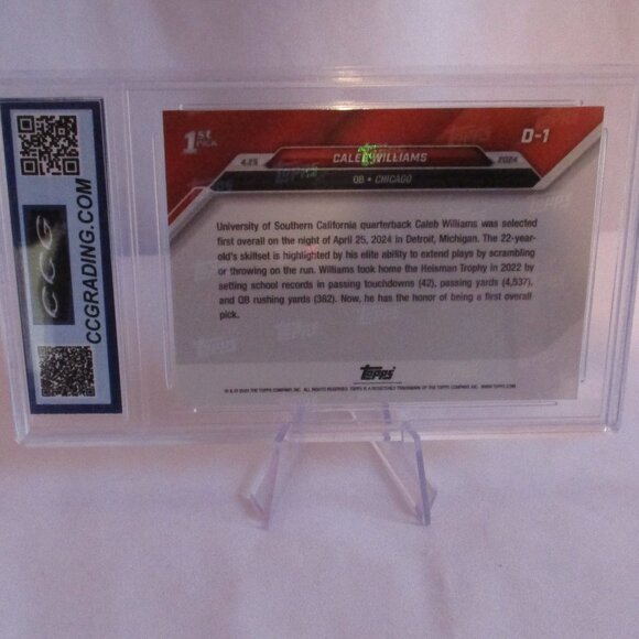 CALEB WILLIAMS 2024 Topps Now #D1 ROOKIE GEM MINT 10 - Picture 2 of 2